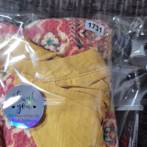 Cato Womens Patchwork Henley Top L Multicolor Boho Festival Casual Raglan Sleeve - Picture 9 of 9